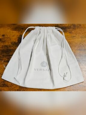 NEW Versace White Medusa Dust Bag Drawstring Storage Pouch Medium
